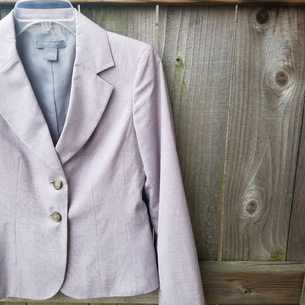 Ann Taylor Light Grey Two Button Blazer NWOT